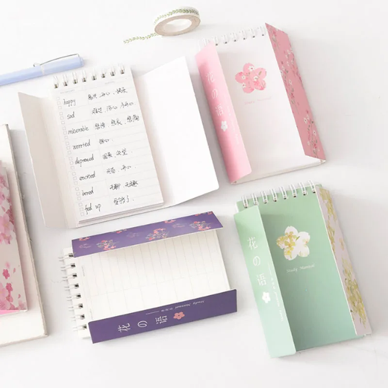 

1 Pcs Creative Cartoon English Word Coil Book Vocabulary Notebook Word Diary Notepad Hand Memo Book Notebook for Gifts