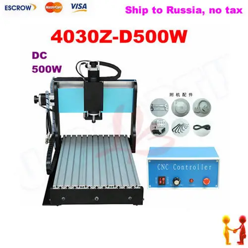 

Freeshipping to Russia,no tax. CNC 4030Z-D500W Router,CNC Engraving machine, CNC Milling Machine, CNC3040 Z-D with limit switch
