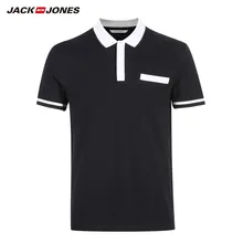 Jack Jones мужская хлопковая рубашка-поло с контрастным отложным воротником прямого кроя с короткими рукавами 219206502