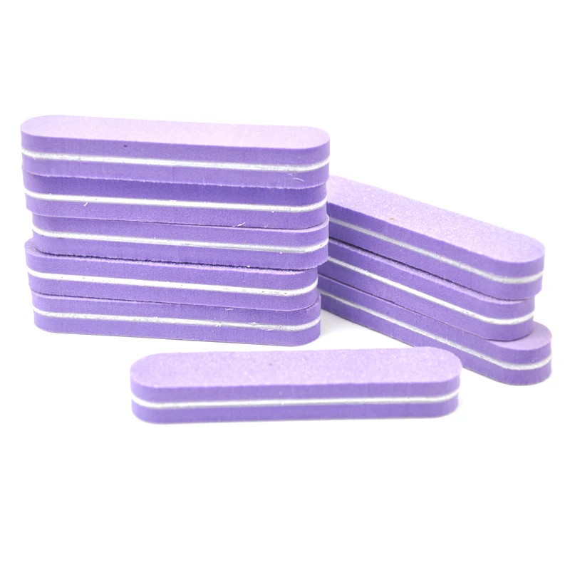 

5pcs Double Side Nail Files Sanding Buffer Block Nagelvijl 100/180 Trimmer Buffer lime a ongle Washable Sponge Nail File Purple