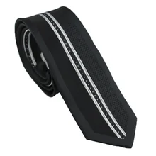 Coachella Галстуки Черные в клетку с серебряной полосой дизайн панели шейный платок из микрофибры обтягивающий галстук 6 см