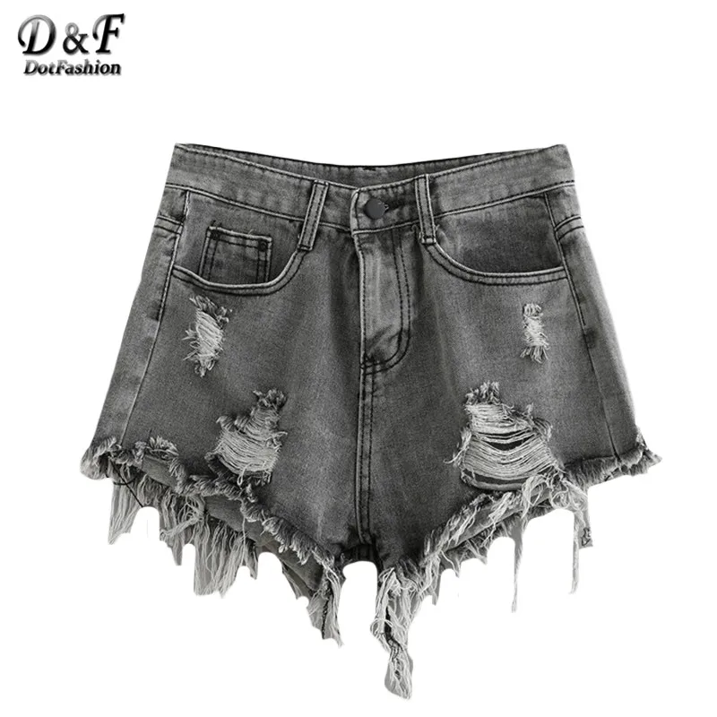 Online Get Cheap Grey Denim Shorts -Aliexpress.com
