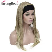 StrongBeauty синтетические женские длинные парики Плетеный вязаный крючком волосы с оголовьем половина парик