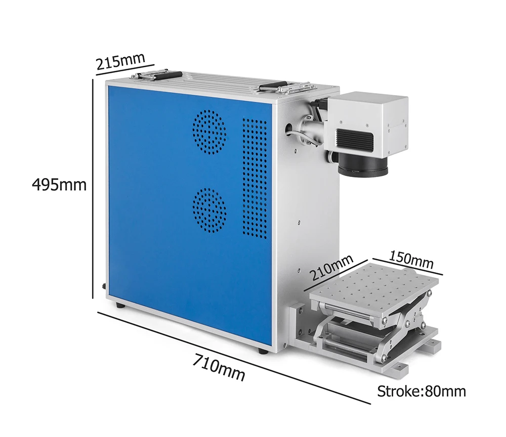 Портативный 30 Вт волоконный лазерная маркировка по металлу пластиковый станок лазерный маркер с Z-Axis Рабочий стол лазерная гравировка