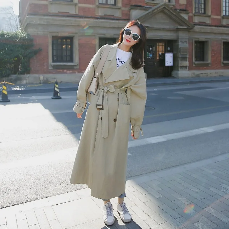 Confortable Lâche Nouvelle Femmes Doux Vacances Tranchée Long Mode Nouveauté Bonne Vêtements Khaki Tempérament Chaud Manteau Solide Qualité CxsQdthr