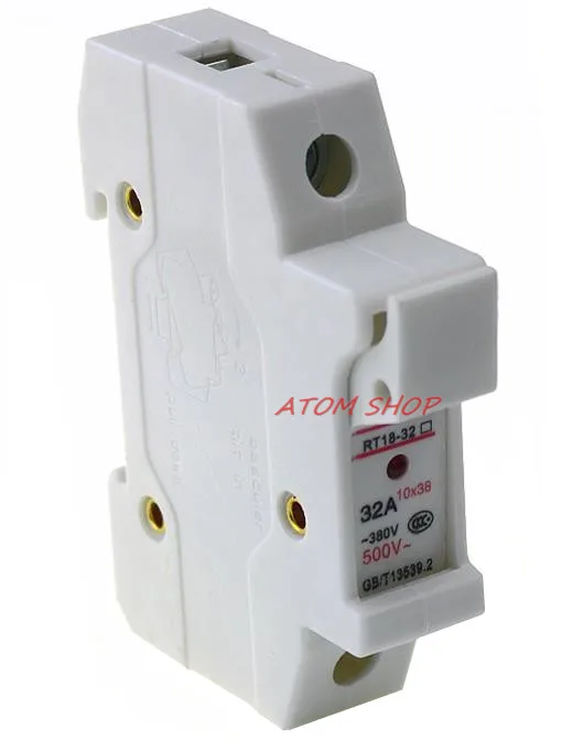 

1PCS RT18-32 32A AC 380V fuse seat rail guide rail mounting fuse fuse base 1P