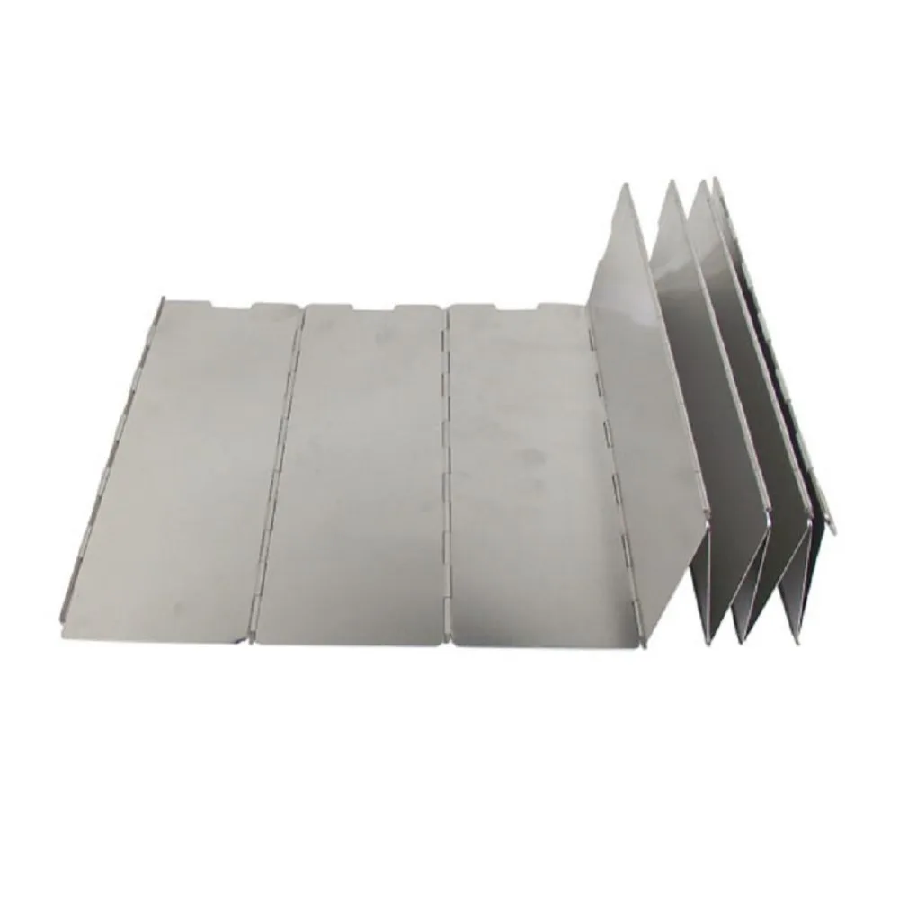 10 Plates Aluminium Alloy Foldable Gas Stove Wind Shield Outdoor
