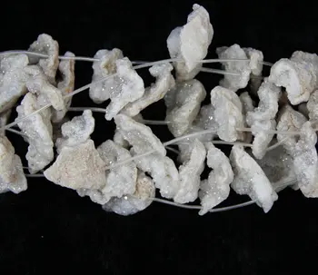 

25pcs Drusy Crystal Geode, White Crystal Point Raw Geode Druzy Crystal Pendant, 15mm Freedom Shape Necklace Crafts and Suppliers