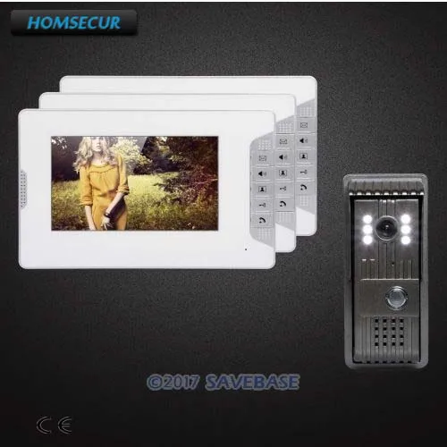 

HOMSECUR 1V3 7inch Hand-Free Color CMOS Video Door Phone Call System with Sensor-controlled White LED Lights for Home Security