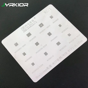 

Jyrkior WC1 Plant Tin Steel Mesh Qualcomm WCD Audio IC 9341/WCN WIFI Module WCN3990/3680/9330 BGA Reballing Stencil Template