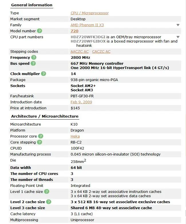 amd processor AMD Phenom II X3 720 2.8GHz Socket AM3 Processor 95W Triple-Core Desktop CPU scrattered pieces free shipping amd processor
