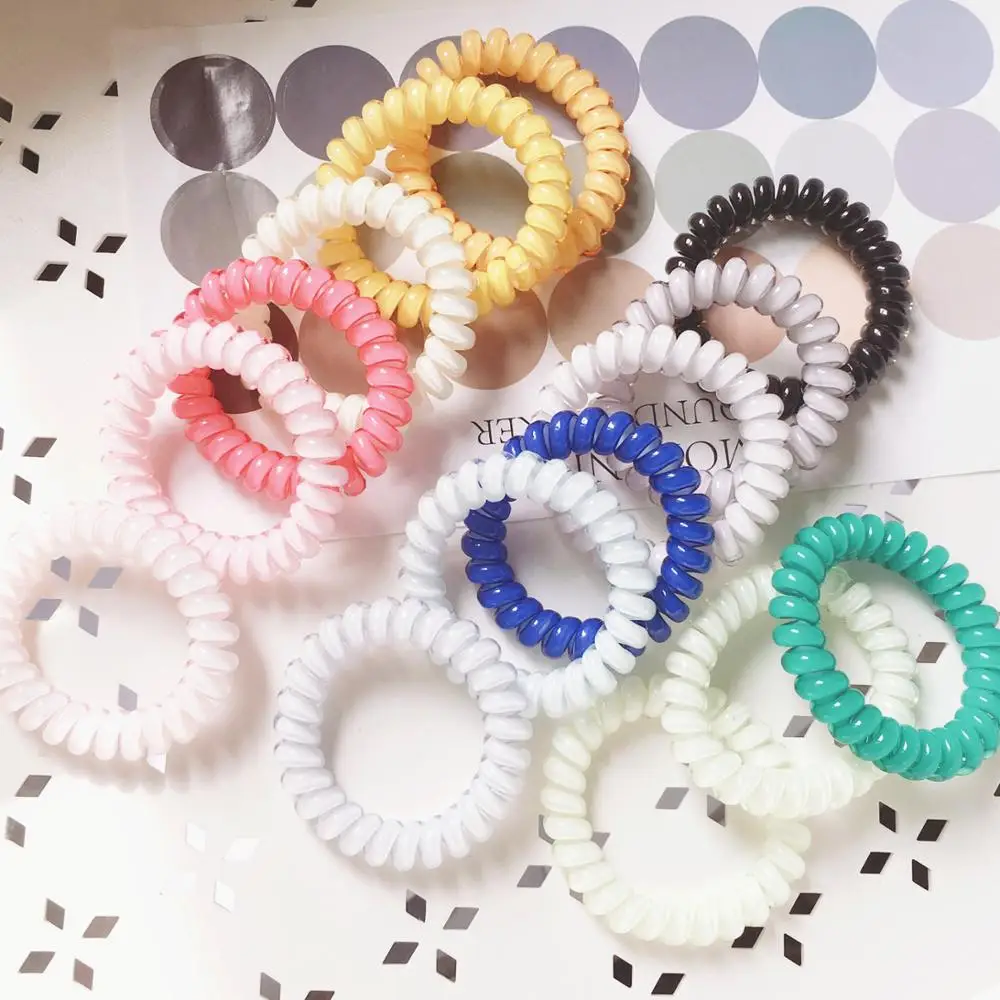 

Large Rainbow Telephone 5.5cm hair Band The silicone High Elasticity Women Hair Rope Rubber Band Ring Girls Accessories