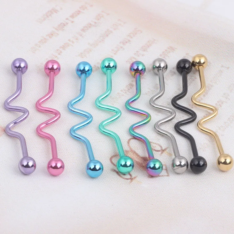 Buy 14 Gauge Titanium Anodized Ball Industrial Barbell Mixed Colors ear