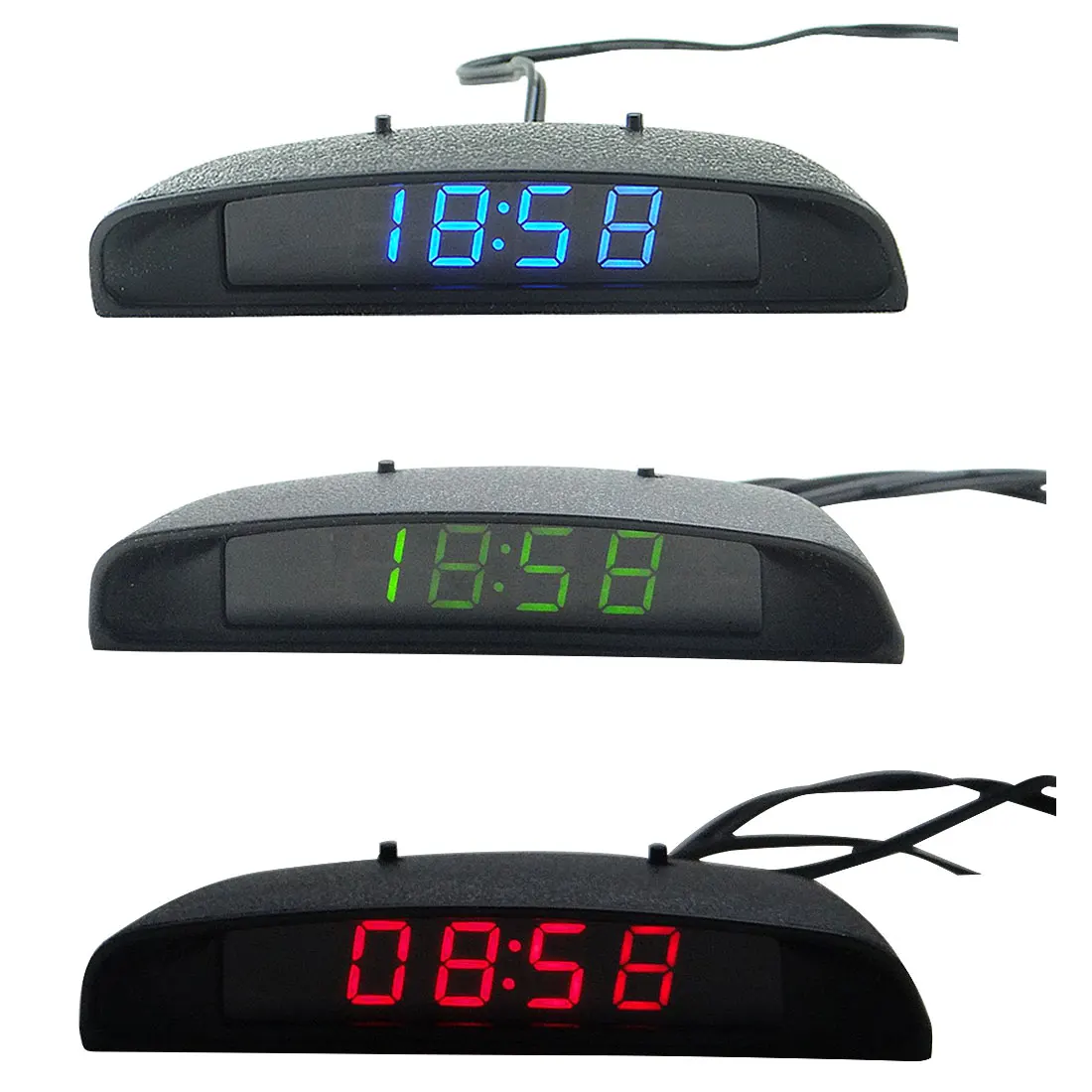 

2019 Car Auto Digital led Electronic Clock + Thermometer + Voltmeter 3 In 1 three colors