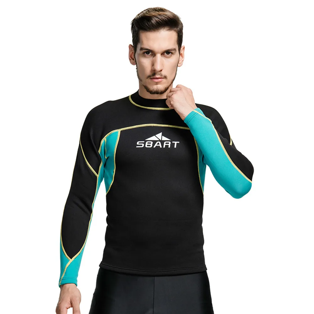 SBART 2 мм неопреновый Мужской купальный костюм для подводного плавания, купальный костюм для кайта, серфинга, топы с длинными рукавами и футболки для подводного плавания, пляжный Рашгард