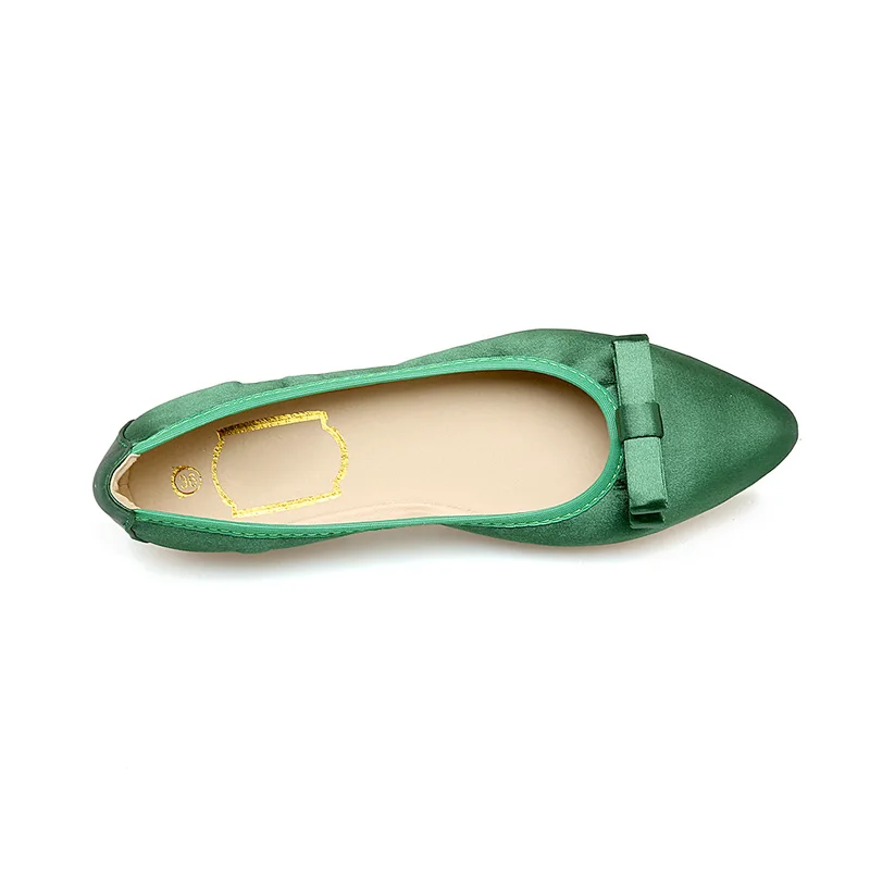 2019 Spitz Frühling Frauen Schuhe Seide Bogen Slip Auf Müßiggänger Korean Stil Flache Damen Schuhe Faltbare Ballett Frauen Flache WSH2543