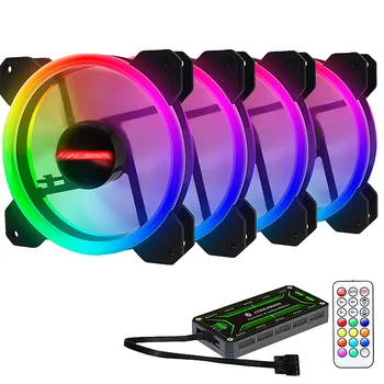 

Pro Computer PC Case RGB Fan Adjust LED Fan Speed 120mm Remote Silent Computer Cooling Cooler Case RGB Fans