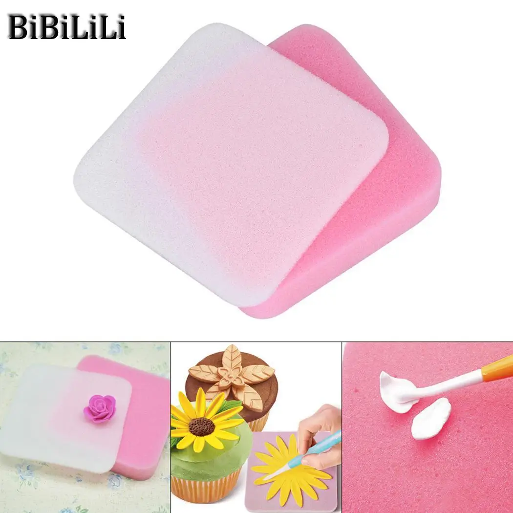 

2 Pcs Colorful Fondant Dry Cake Mold Sugar Tray Mold Foam Sugar Flower Drying DIY Sugar Craft Sponge Pads
