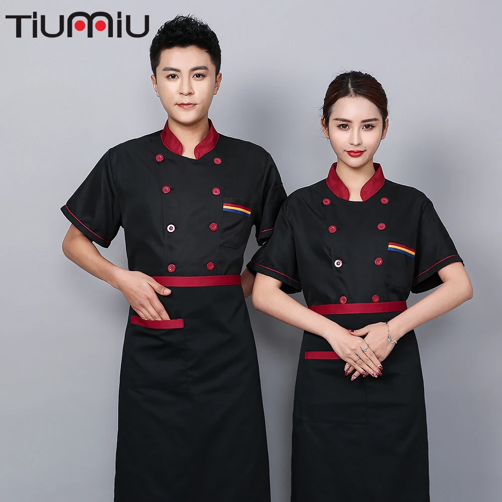 

Wholesale Chef Uniform Back Breathable Mesh Fabric Logo Custom Hotel Uniforme Kitchen Cook Jacket Barbers Unisex Work Clothes