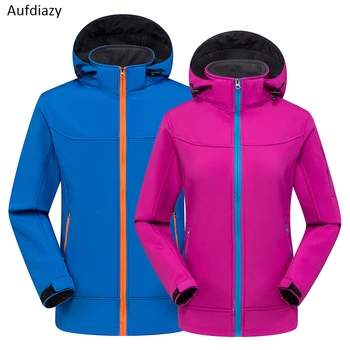 

Aufdiazy Men Women Colorful Thick Jackets Autumn Winter Waterproof Outdoor Hiking Camping Climbing Fleece Thermal Coats IM008