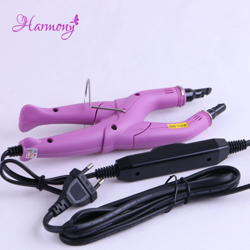 2pcs Loof Hair Extension Fusion Iron Temperature Control Melting hair extension connector heat iron with free gift kit