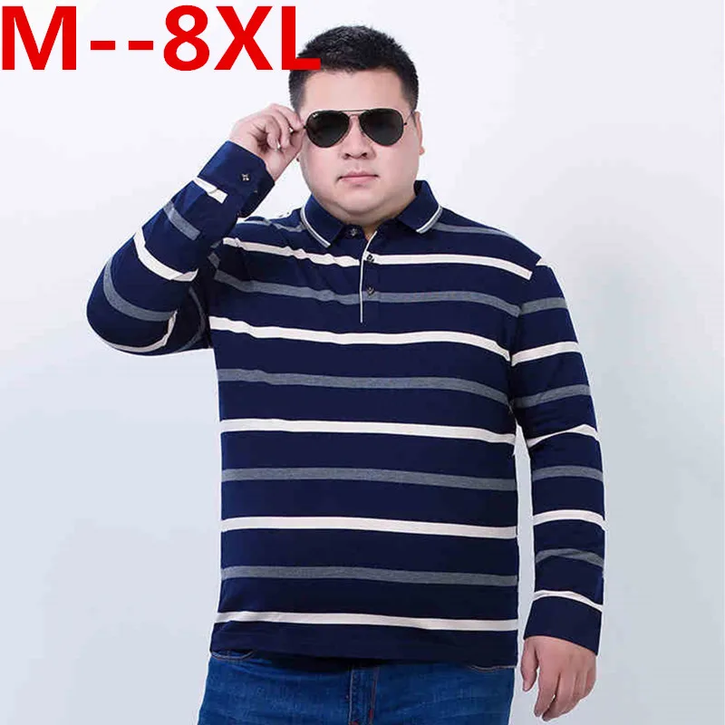 Большие размеры 10XL 8XL 6xl 5xl Демисезонный с длинными рукавами Мужские Поло рубашка