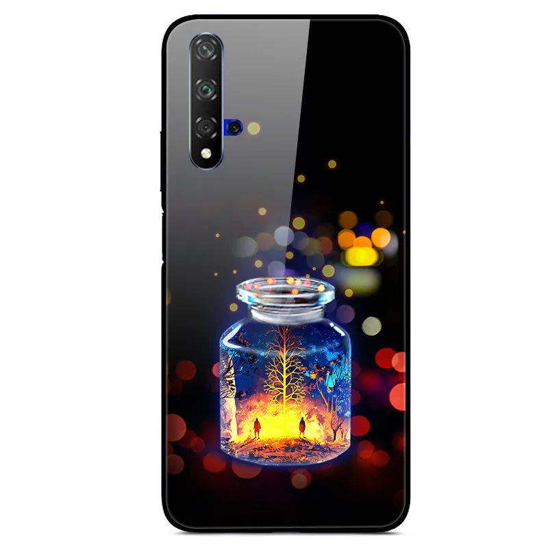 3D Cat Print Tempered Glass Phone Case Cover
