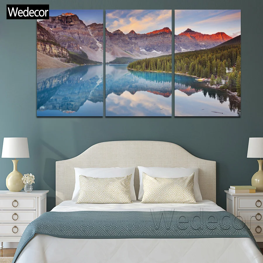 

5 Pieces HD Clear Lake Banff National Park Prints 4 Poster Prints Wall Art 3 Canvas Painting For Living Room W1003-9