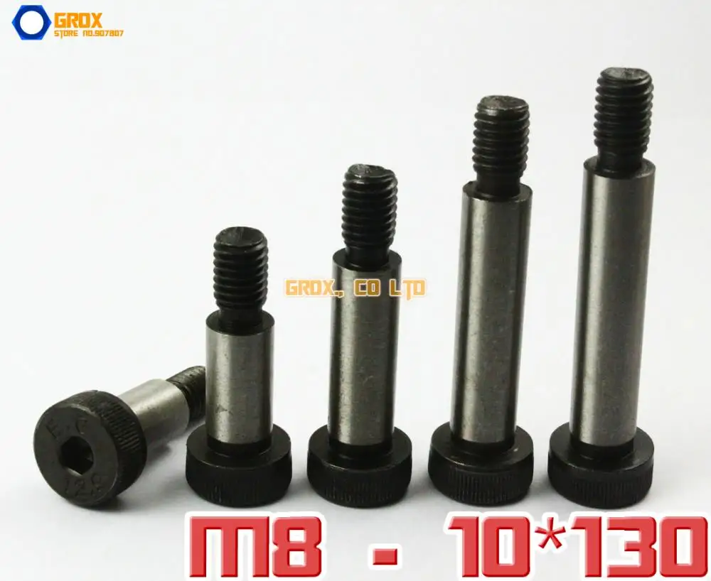 

2 Pieces M8 Threaded 10 x 130mm 12.9 Grade Alloy Steel Hexagon Socket Head Shoulder Screw Bolt