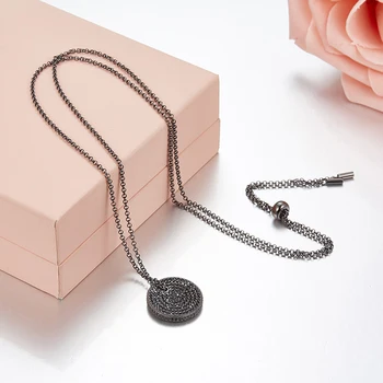 

[MeiBaPJ]Personality Simplicity Round Pendant Necklace S925 Sterling Silver Necklace Jewelry for Women Wedding Pendant Necklace