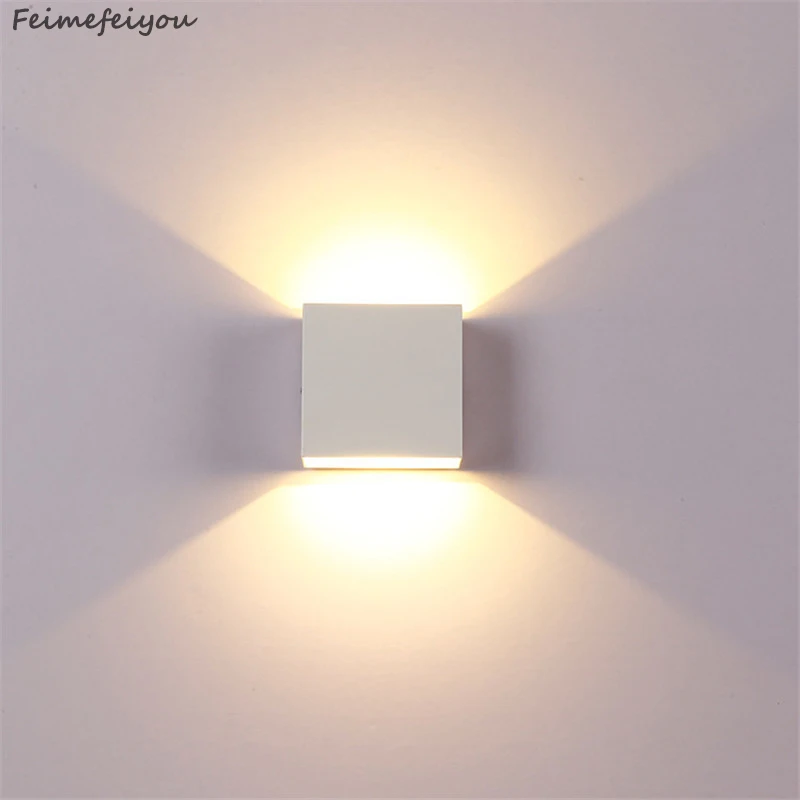Us 5 93 57 Off Feimefeiyou 6w Lampada Led Aluminium Wall Light Rail Project Square Led Wall Lamp Bedside Lights Bedroom Wall Decor Arts In Led