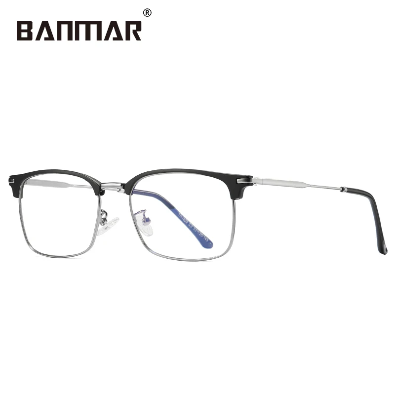 BANMAR Men Optical Frames Anti Blue Rays Eyeglasses Frames Rack Commercial Glasses Fashion Eyeglasses Frame Myopia Frames A1828 - Цвет оправы: C4 SAND BLACK GUN