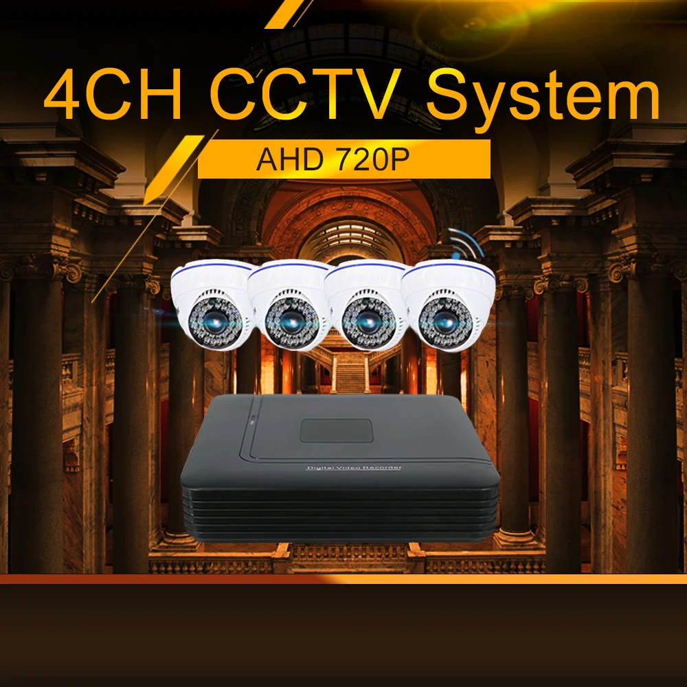 

CCTV NVR Video Recorder Infrared Dome 42 CCTV Camera Set 4CH DVR System AHD 720P Kit Camaras De Seguridad Optional 4 Channel