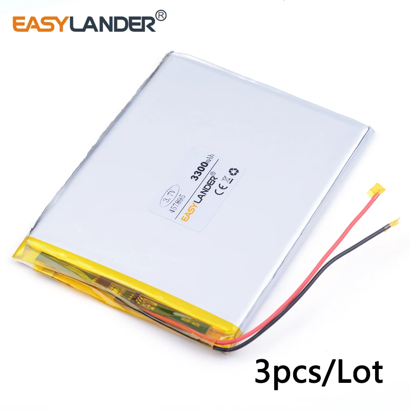 

3 шт./лот 3,7 в литий-ионный полимерный аккумулятор 458090 3200 мАч для планшетных ПК, DIY,Power mobile,Power bank,PAD,DVD