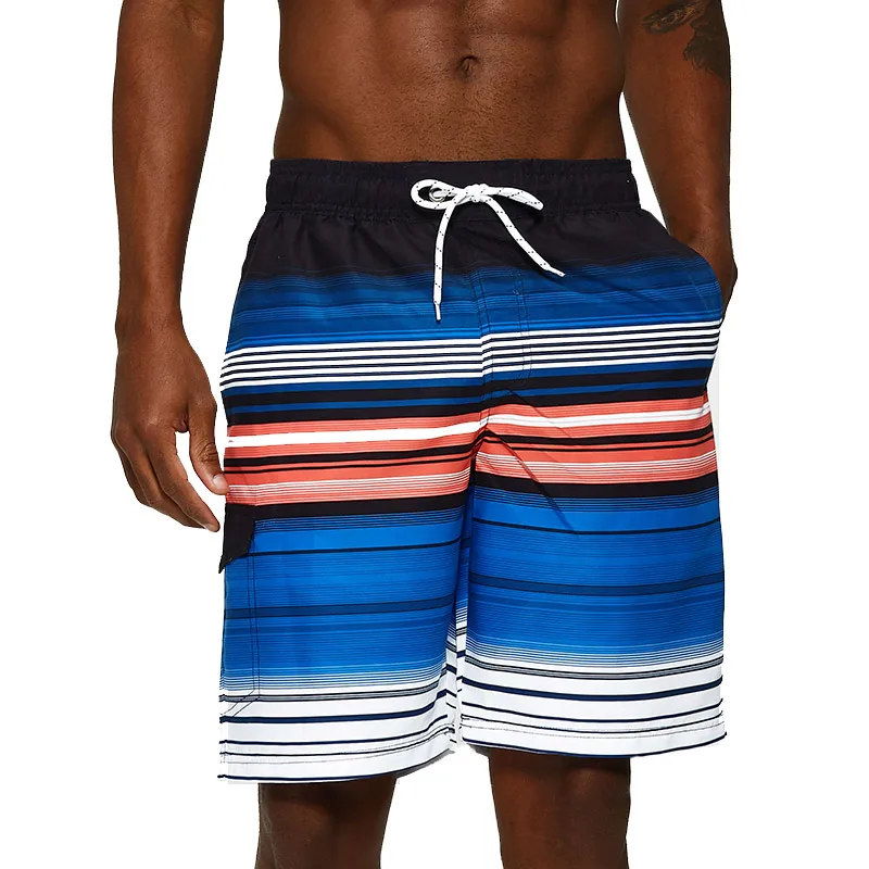 Datifer New Men's summer gradual change color beachwear high quality comfortable Board short homme swimming trunks - Цвет: Gradual change blue