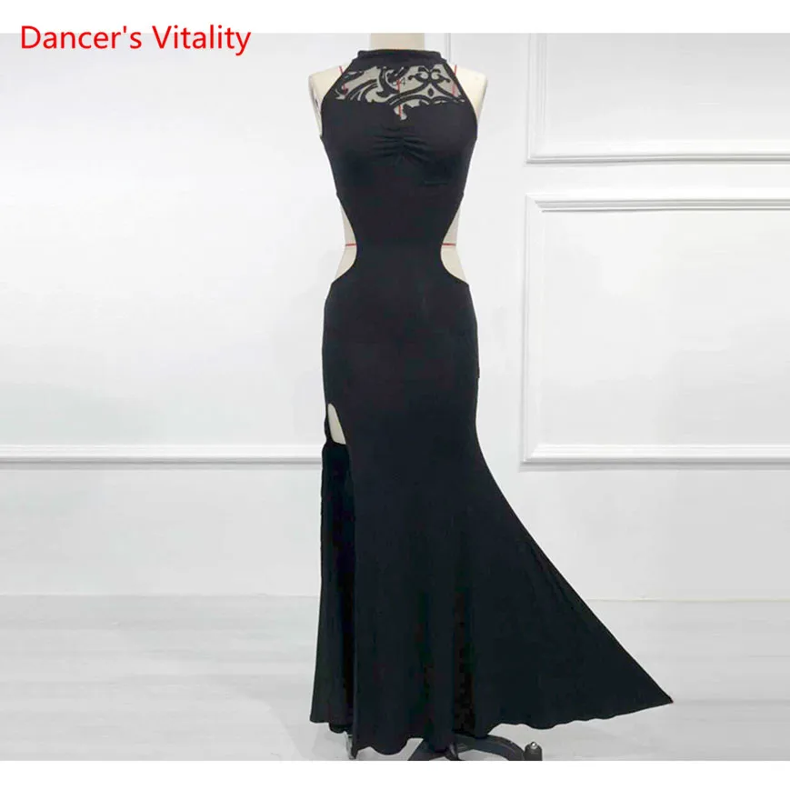Женское платье без рукавов для танца живота, сексуальное платье для восточных танцев, платье для соревнований, красное вино, черное, 2 цвета