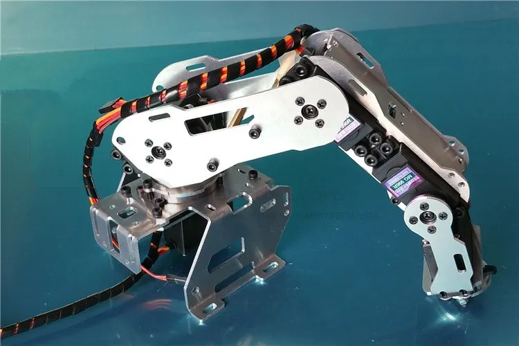 Новая модель робота 5DOF полностью алюминиевая Роботизированная рука вращающаяся