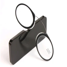 Мини зажим для носа отдыха очки для чтения липкий телефон Для мужчин Для женщин TR90 дальнозоркостью очки Портативный Кошелек Очки с футляром