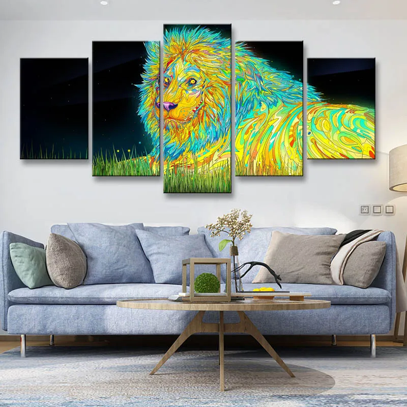 painting & calligraphy print lion canvas poster wall art living room restaurant Bedroom Decorative paintings DWZI-002 (1)