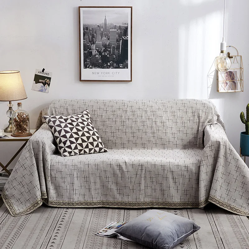 Новая диванная подушка, чехол для дивана, противоскользящее четырехсезонное полотенце для дивана, скандинавские Универсальные однотонные декоративные одеяла, чехлы для диванов