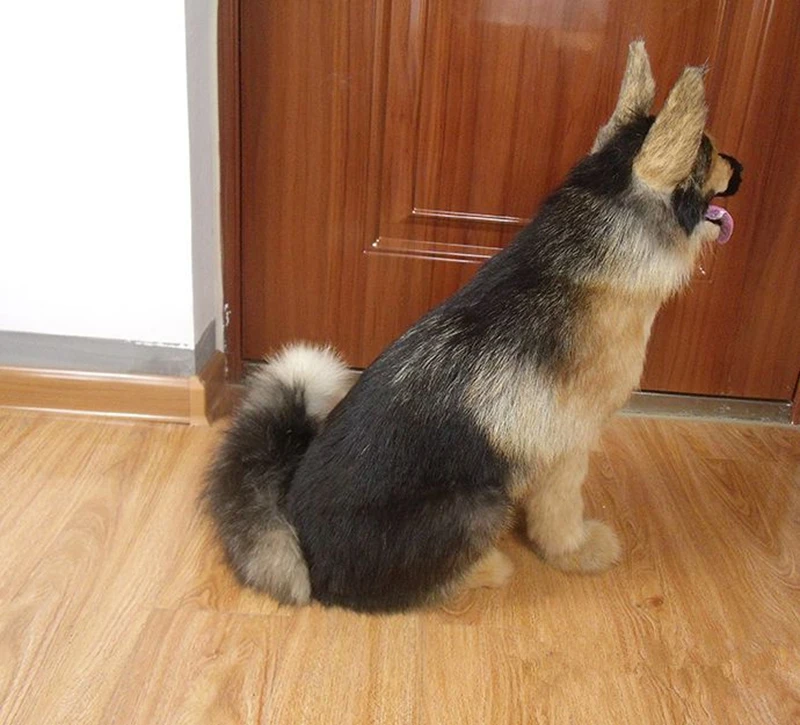 Dorimytrader lifelike animal wolf dog plush toy simulation animals Sheepdog Golden retriever dog Home Decoration Photography props DY80008 (2)