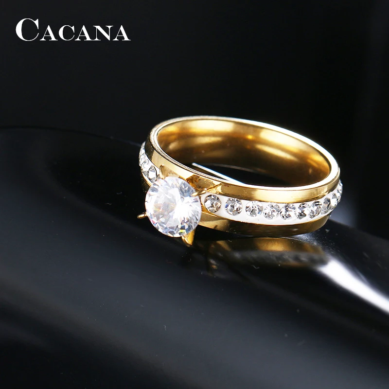 Женские кольца из титана CACANA нержавеющей стали высшего качества ювелирные