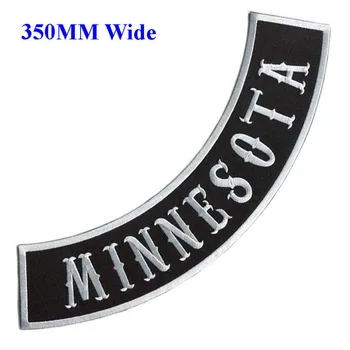 

Wholesale Minnesota motorcycle biker patches iron on embroidery patches for full back jackets clothing embroidery rocker patches