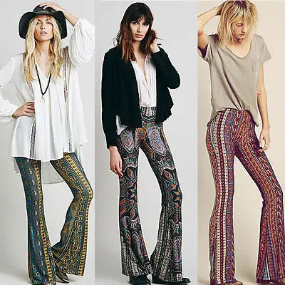 paisley bell bottom pants