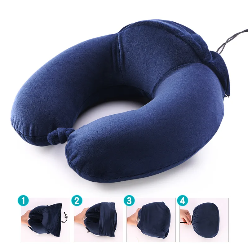 

U-Shaped Memory Foam Neck Pillow Office Car Travel Pillow Slow Rebound Portable Airplane Sleeping Orthopedic Cervical Cushion