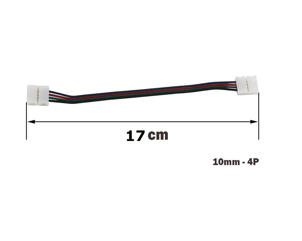 Светодиодные ленты Разъем 10 мм 4 Pin 16,5 см Продольный соединитель коммутационный шнур для SMD 5050 RGB Разъемы для светодиодных лент и клеммы