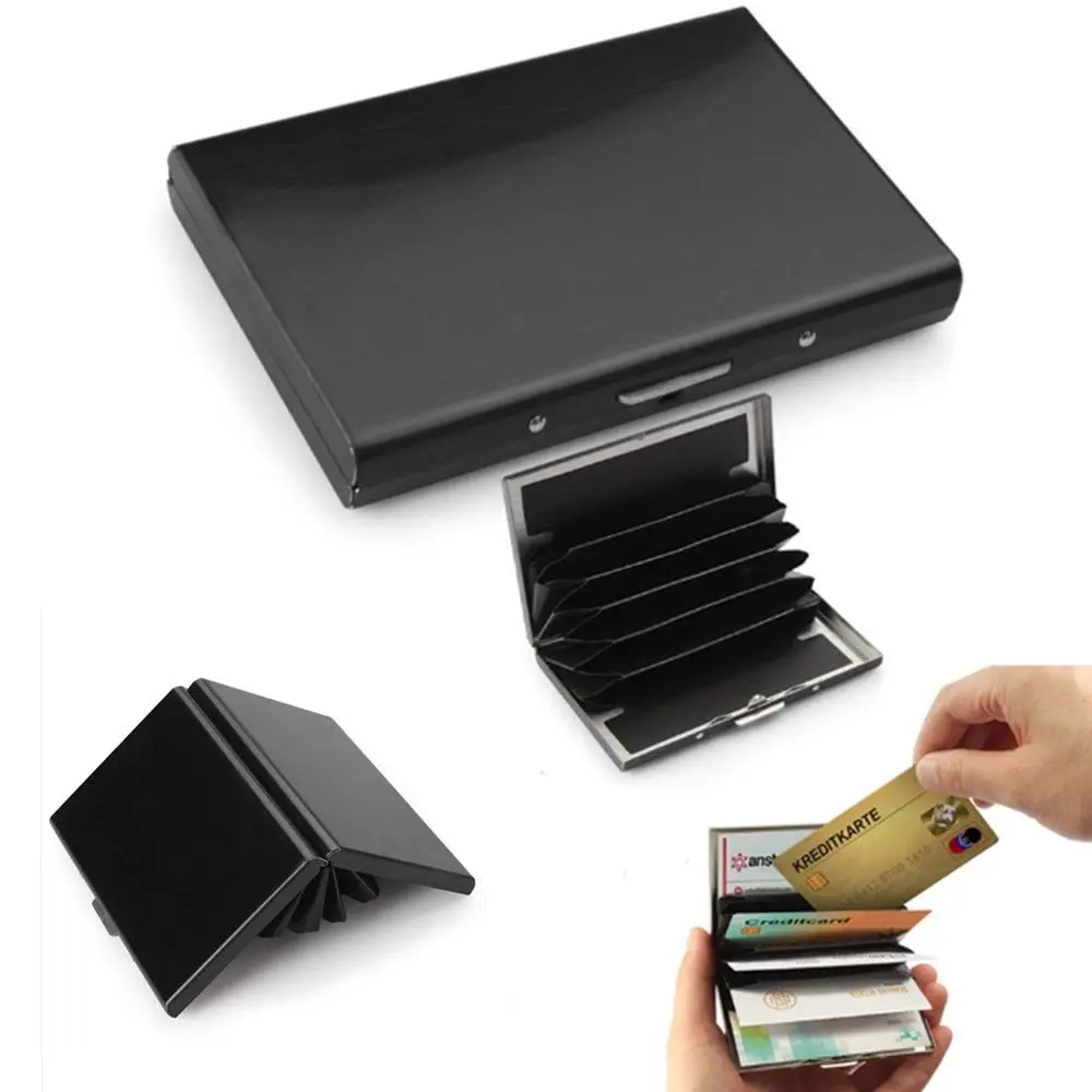 RFID Blocking Wallet Anti-Scan Contactless Credit Card Holder Stainless Steel