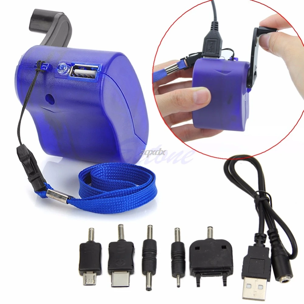Dynamo Hand Crank Generator USB Cellphone Emergency Charger For PDA MP3