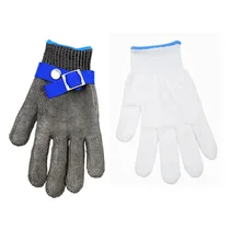 Перчатка безопасности 10 шт./лот нержавеющая устойчива к порезам доказательство перчатки мясник оборудование инструменты для переработки мяса дышащие перчатки Размеры L