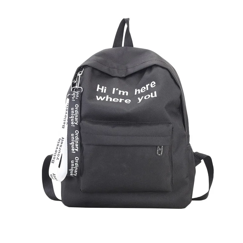

Fashion Letters Printed Student's School Bag Backpack Canvas Girl's Boy's School Backpacks Satchel Book School Bag